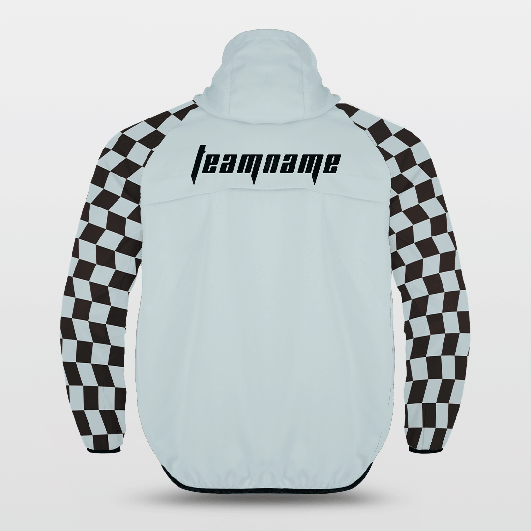 Cikers Sports Jackets Grey / S Checkerboard - Customized Hooded Waterproof Sports Jacket
