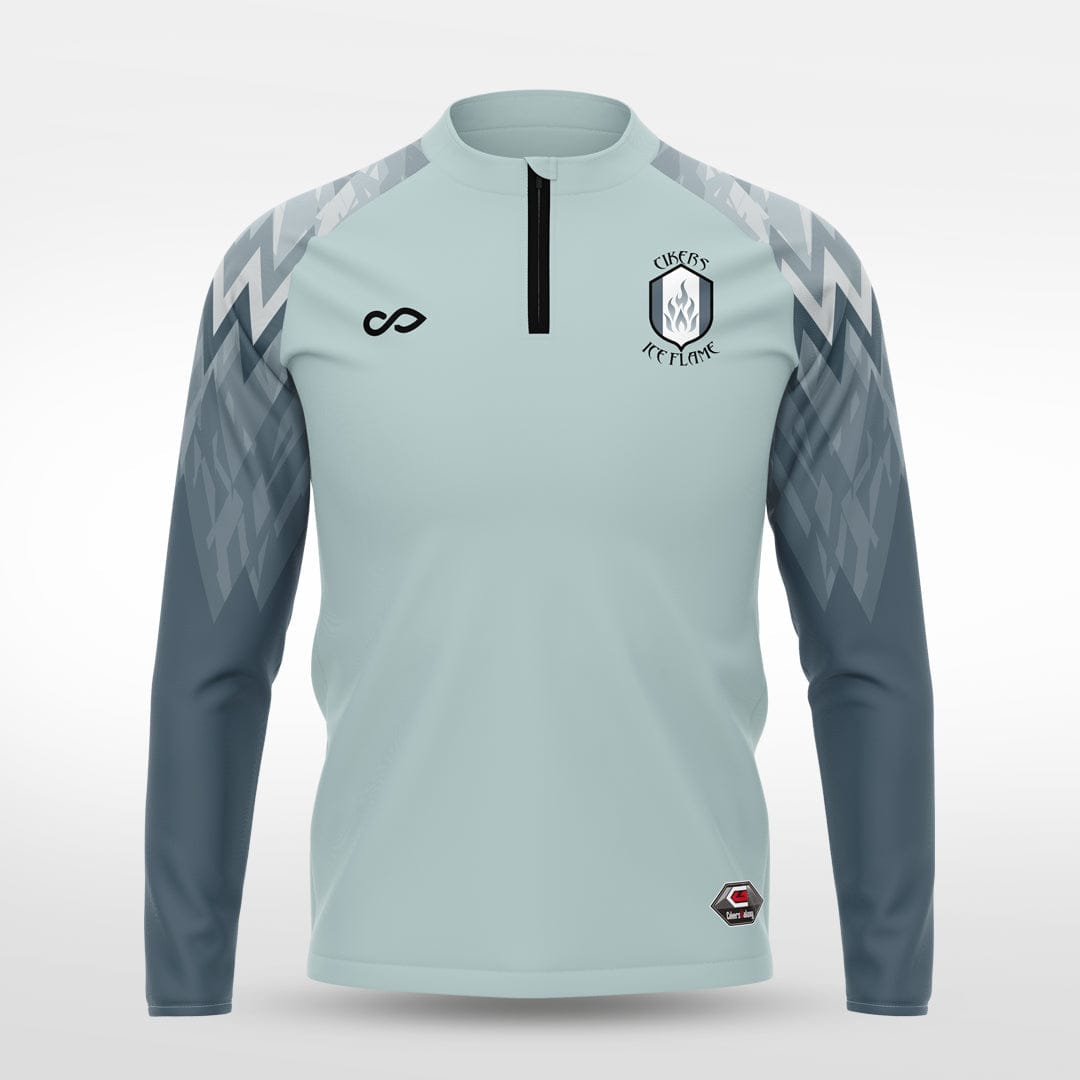 Cikers Sports Jackets Grey / S Ice Flame - Customized Men's 1/4 Zip Jacket