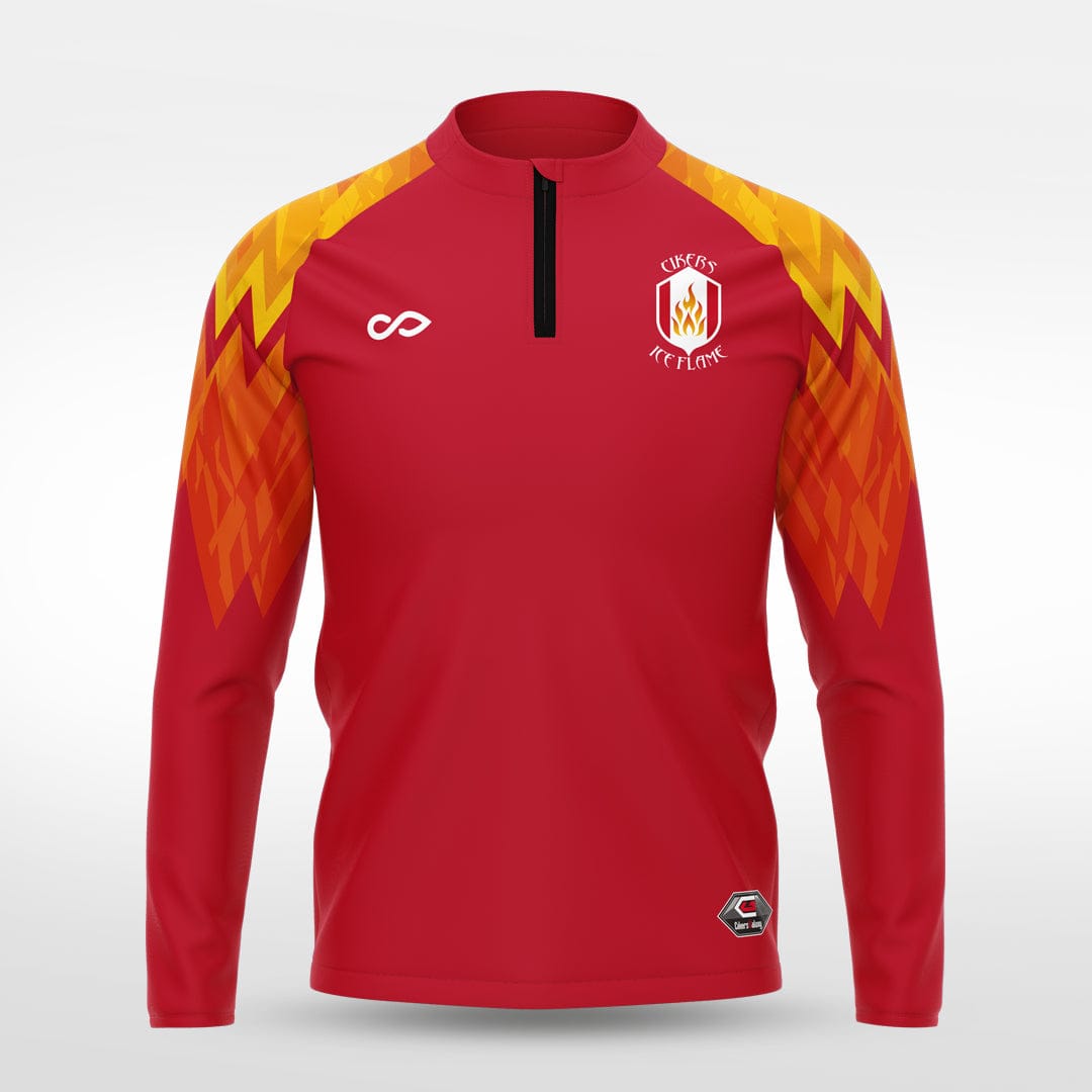 Cikers Sports Jackets Red / S Ice Flame - Customized Men's 1/4 Zip Jacket