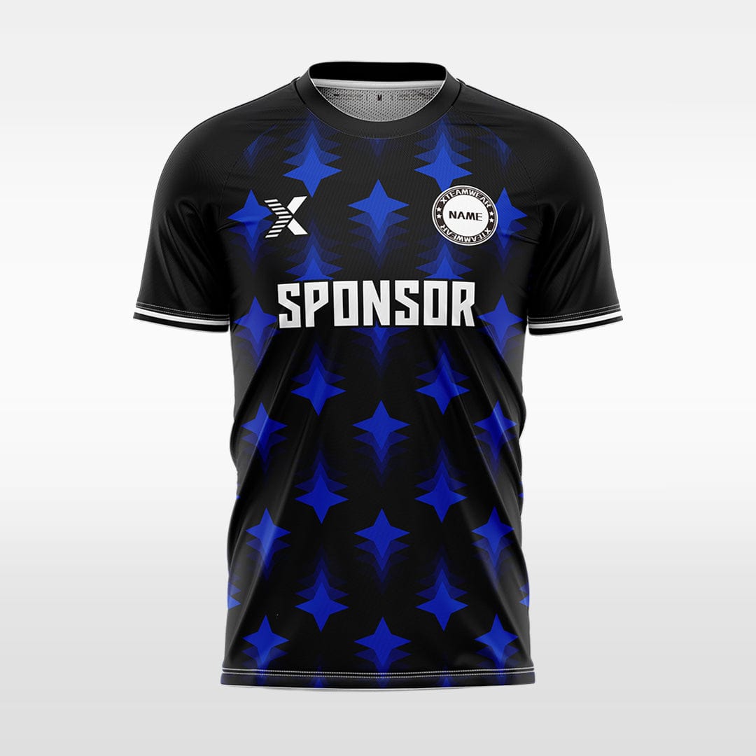 Cikers Sports Navy / S Four Pointed Star- Custom Design Soccer Jersey for Men Sublimation