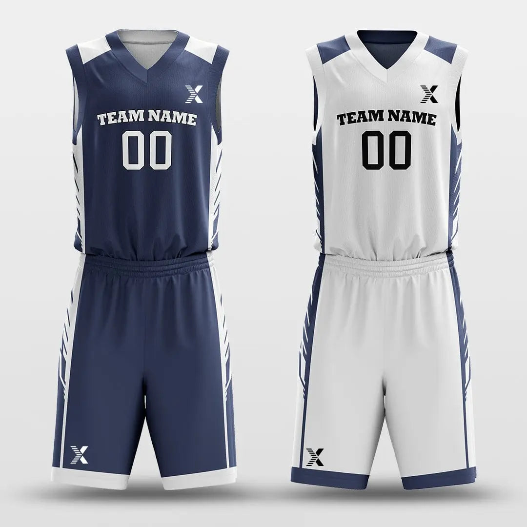 Cikers Sports Navy&White / S Field - Customized Reversible Sublimated Basketball Set