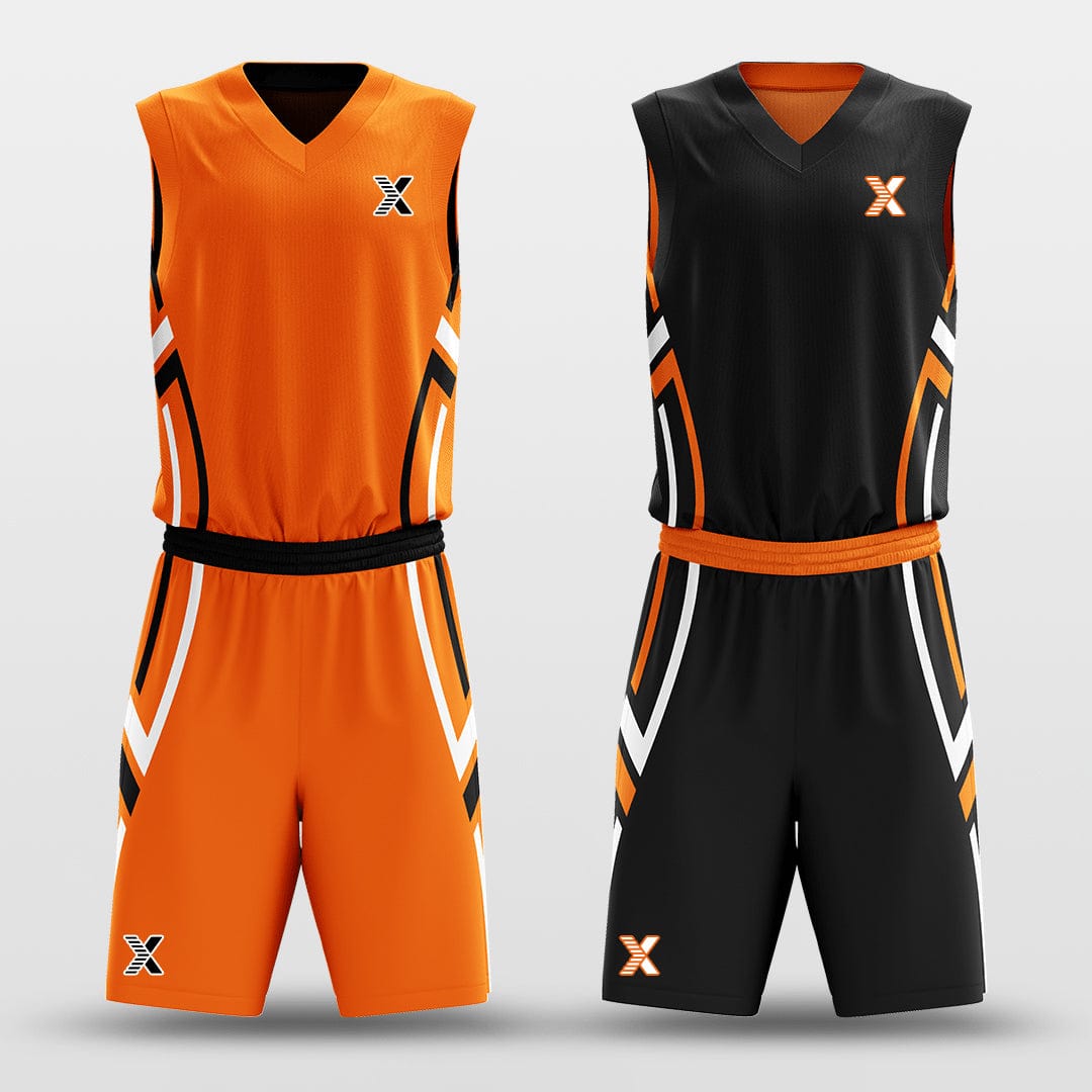 Cikers Sports Orange&Black / S The Wheel of Fate - Customized Reversible Sublimated Basketball Set