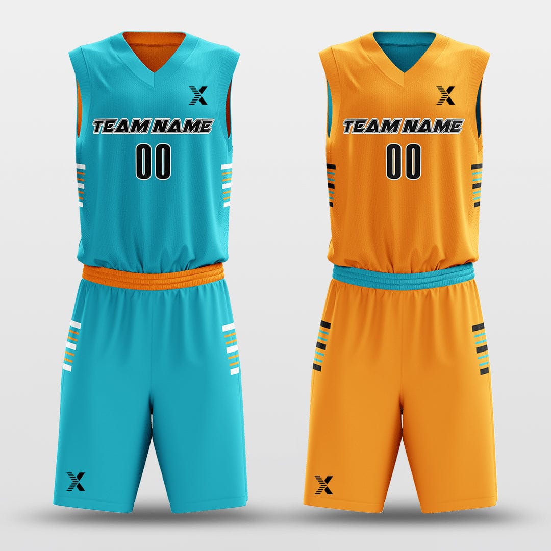 Cikers Sports Orange&Blue / S Classic49- Customized Reversible Sublimated Basketball Set