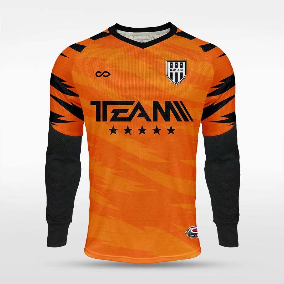 Cikers Sports Orange / S Tiger Roar - Customized Adult Goalkeeper Long Sleeve Soccer Jersey
