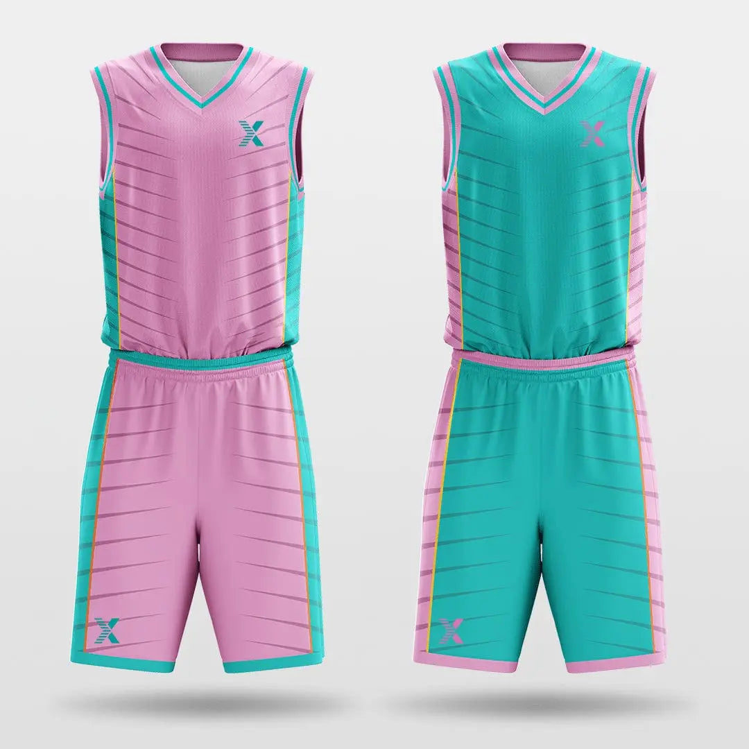 Cikers Sports Pink&Blue / S Assassin - Customized Reversible Sublimated Basketball Set