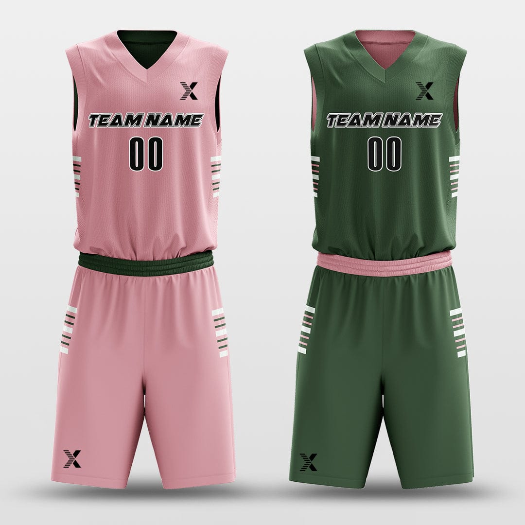 Cikers Sports Pink&Green / S Classic49- Customized Reversible Sublimated Basketball Set