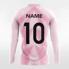 Cikers Sports Pink Mosaic - Customized Men's Sublimated Long Sleeve Soccer Jersey