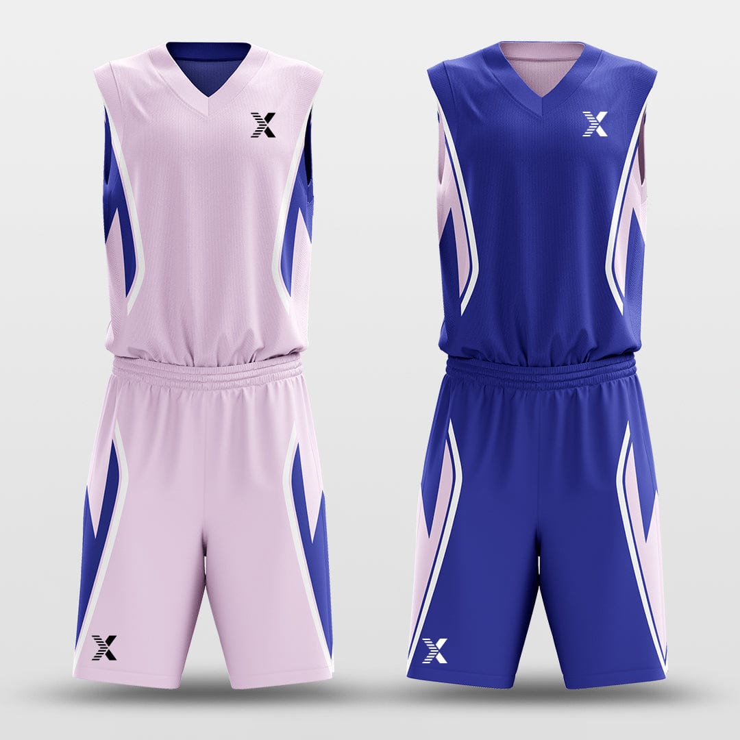 Cikers Sports Pink & Purple / S Plume - Customized Reversible Sublimated Basketball Set