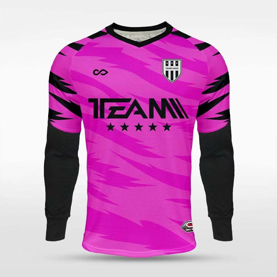 Cikers Sports Pink / S Tiger Roar - Customized Adult Goalkeeper Long Sleeve Soccer Jersey