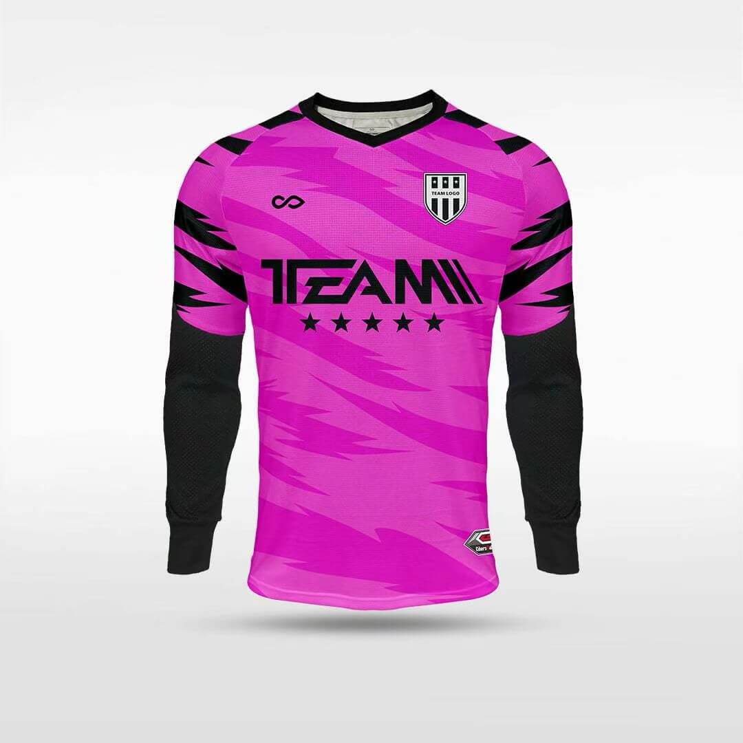 Cikers Sports Pink / S Tiger Roar - Customized Kids Goalkeeper Long Sleeve Soccer Jersey