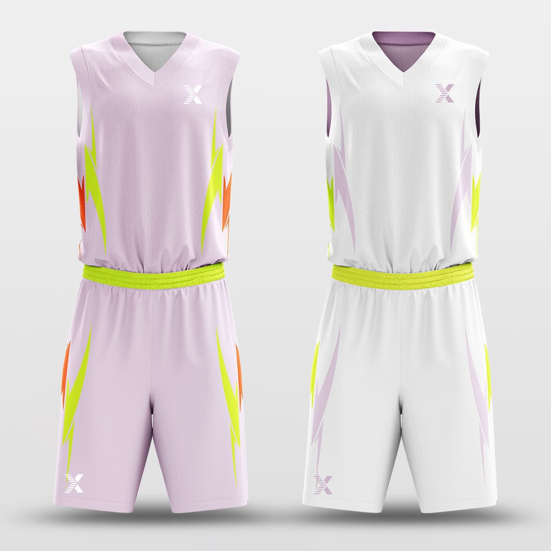 Cikers Sports Pink&White / S Boomerang - Customized Reversible Sublimated Basketball Set