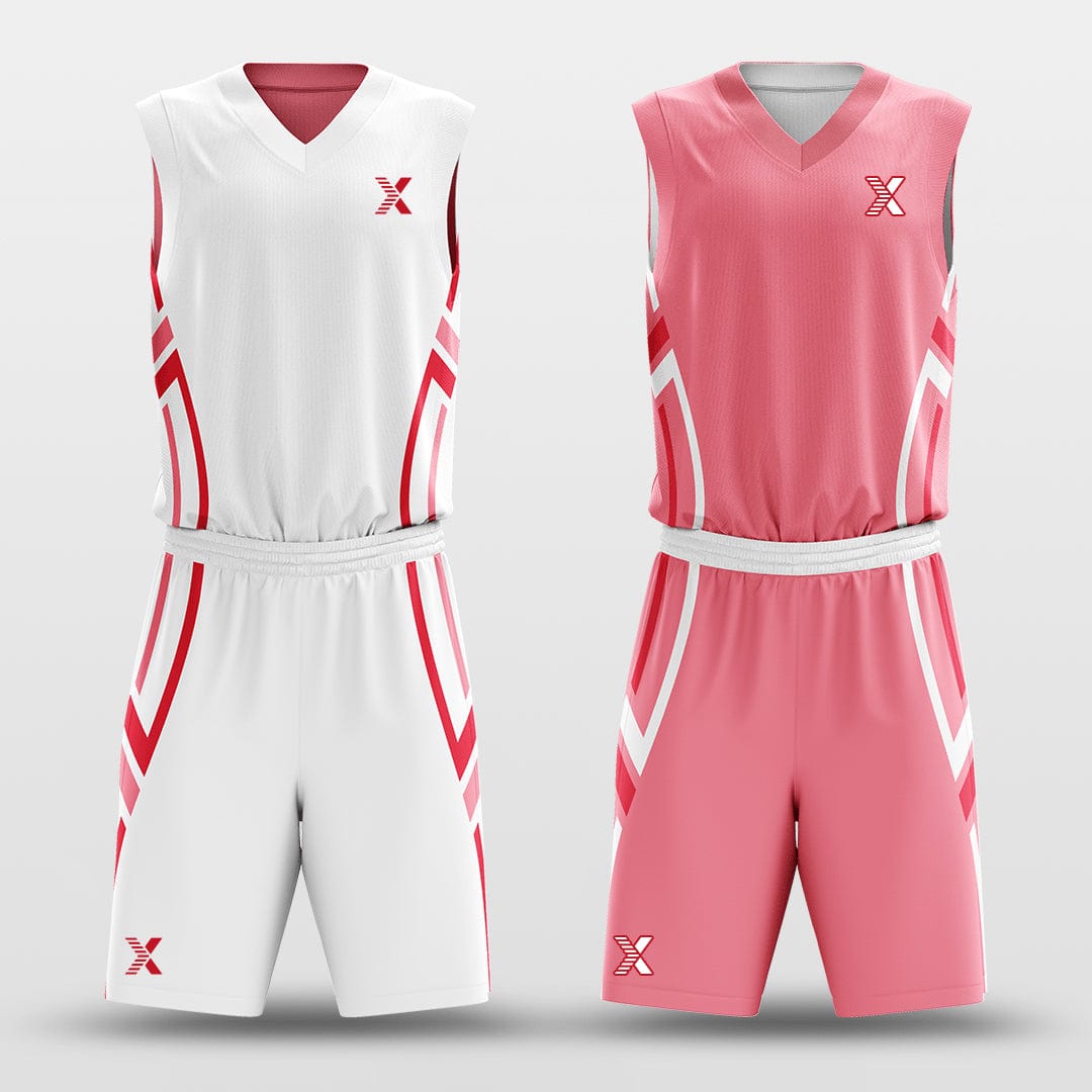Cikers Sports Pink&White / S The Wheel of Fate - Customized Reversible Sublimated Basketball Set