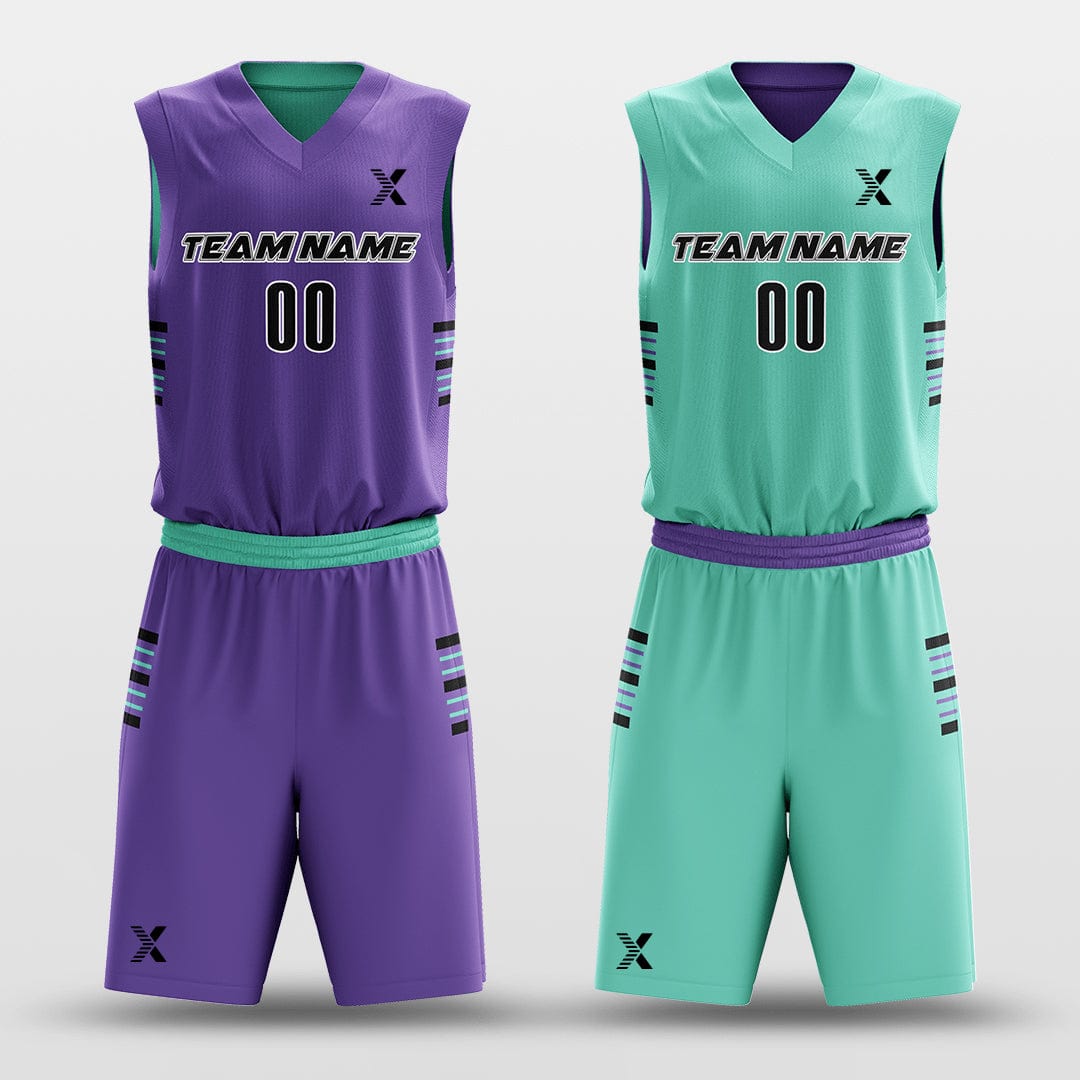 Cikers Sports Purple&Cyan / S Classic49- Customized Reversible Sublimated Basketball Set