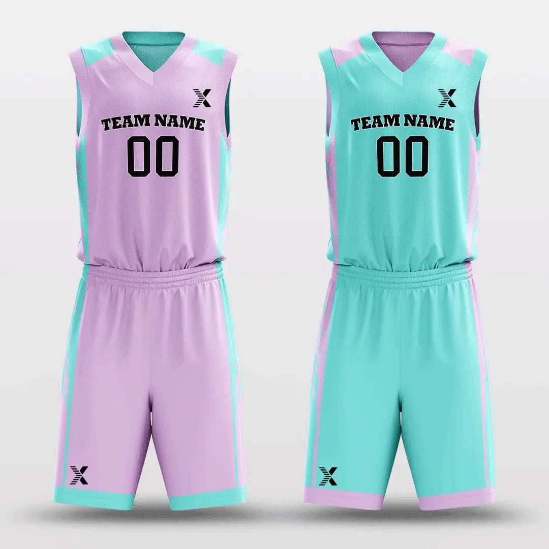 Cikers Sports Purple&Cyan / S Field - Customized Reversible Sublimated Basketball Set