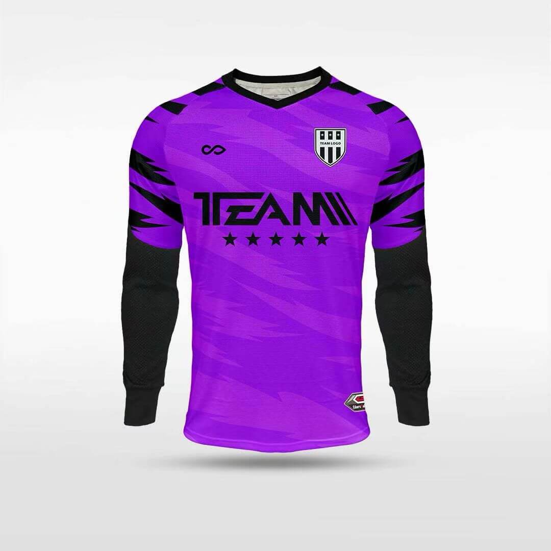 Cikers Sports Purple / S Tiger Roar - Customized Kids Goalkeeper Long Sleeve Soccer Jersey