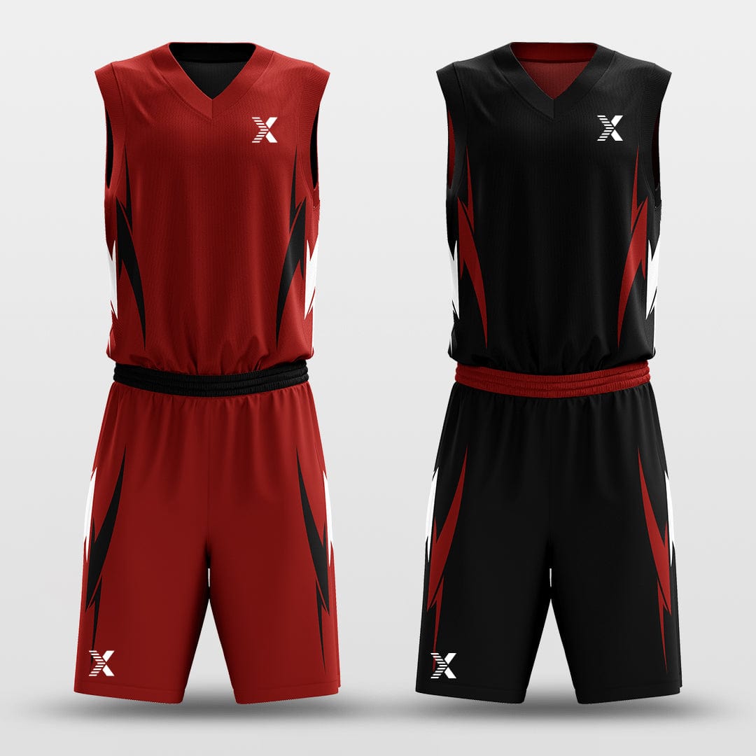 Cikers Sports Red&Black / S Boomerang - Customized Reversible Sublimated Basketball Set