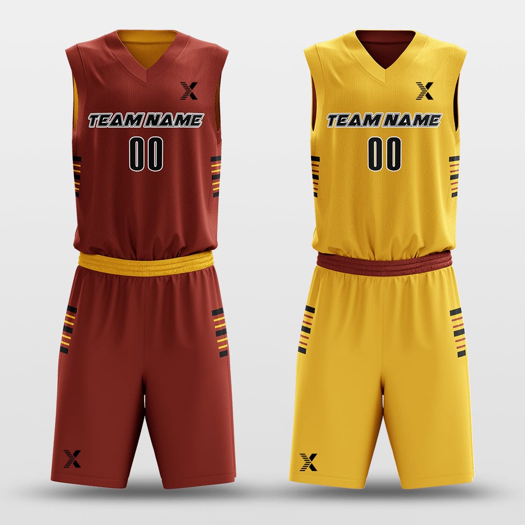 Cikers Sports Red&Yellow / S Classic49- Customized Reversible Sublimated Basketball Set