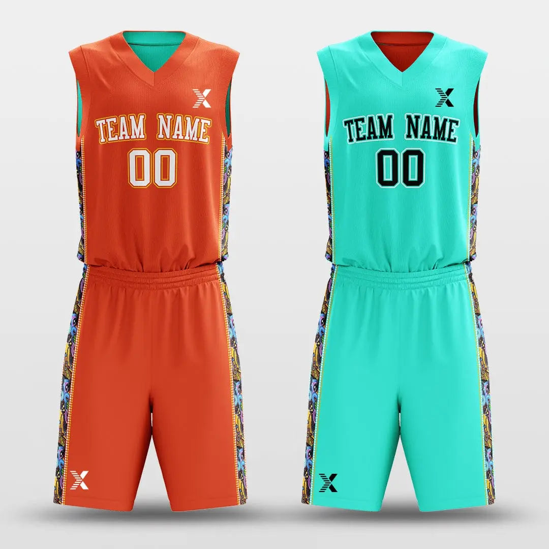 Cikers Sports Secret - Customized Reversible Sublimated Basketball Set