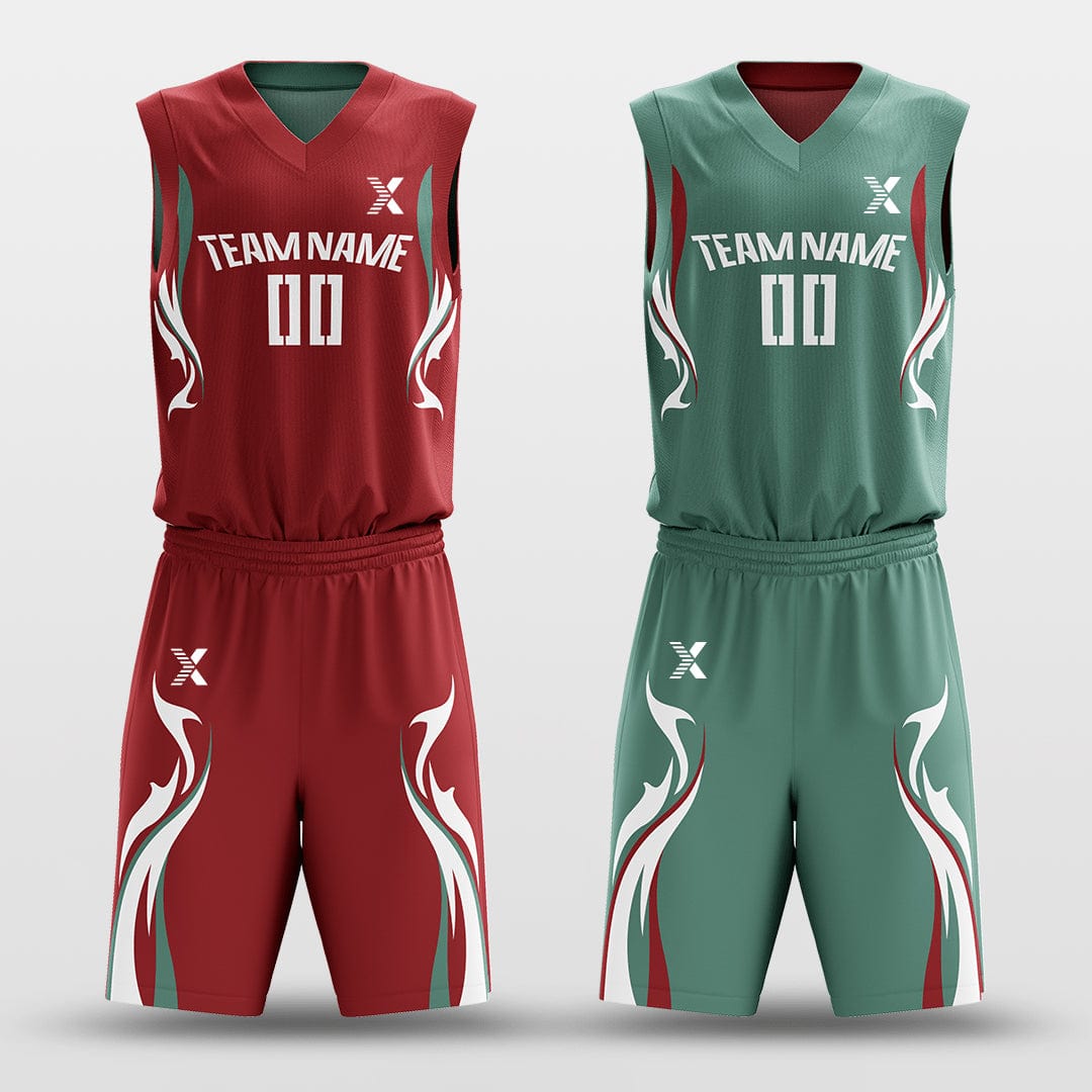Cikers Sports Shadowflame - Customized Reversible Sublimated Basketball Set