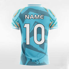 Cikers Sports Soccer Jersey Blue Graphic - Custom Womens Soccer Jerseys Geo Print Design