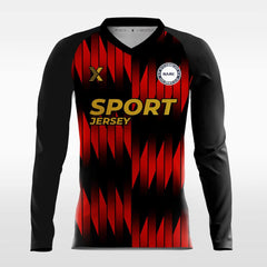 Cikers Sports Soccer Jersey Fire - Customized Men's Sublimated Long Sleeve Soccer Jersey