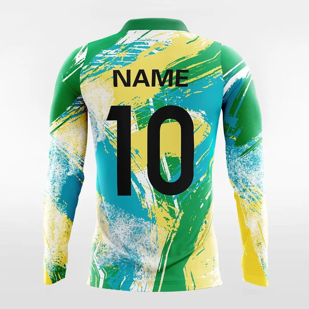 Cikers Sports Soccer Jersey Pop Camouflage V - Customized Men's Sublimated Long Sleeve Soccer Jersey