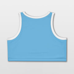 Cikers Sports Tank Top Blue Lightning - Customized Women Crop Top Vest Loose Workout