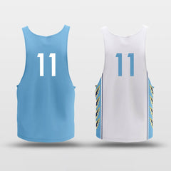 Cikers Sports Vest Blue Lightning - Customized Reversible Basketball Jersey Top Quick Dry
