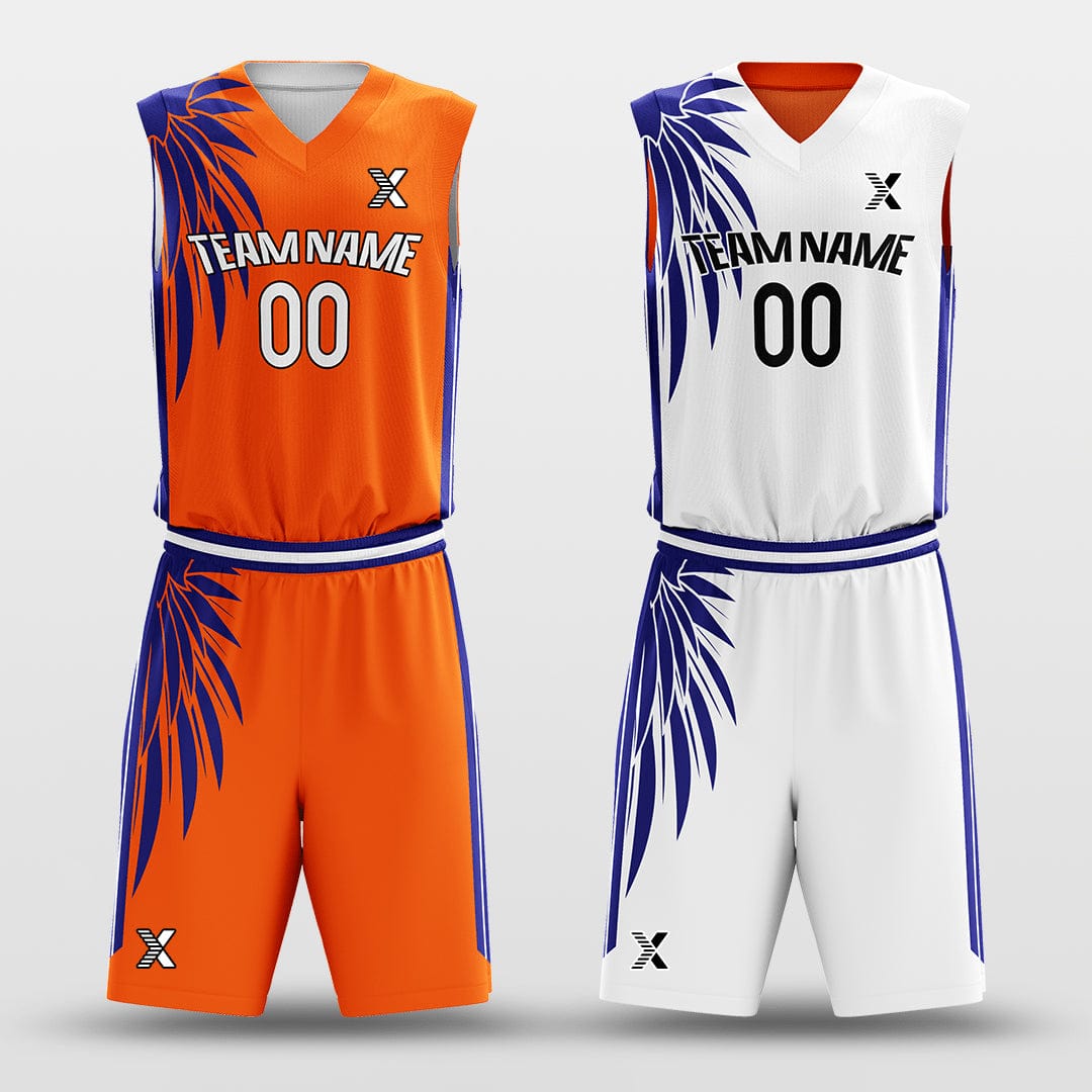 Cikers Sports White&Orange / S Classic 68 - Customized Reversible Sublimated Basketball Set