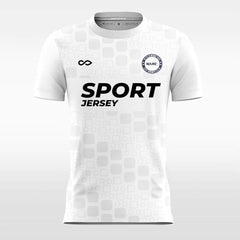 Cikers Sports White / S Staggered Grid - Custom Soccer Jersey for Men Sublimation FT060318S