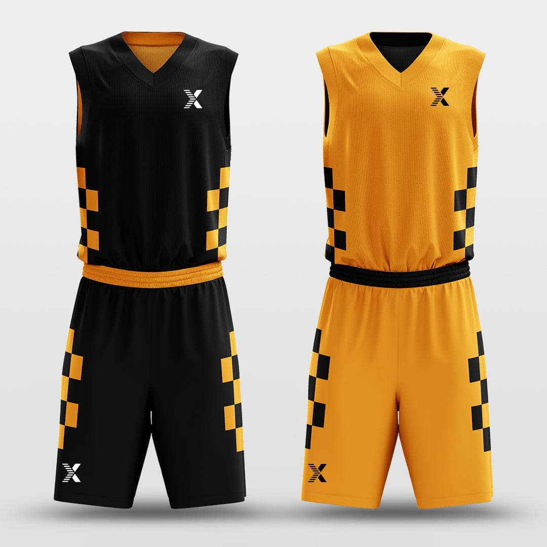 Cikers Sports Yellow&Black / S Blocks - Customized Reversible Sublimated Basketball Set