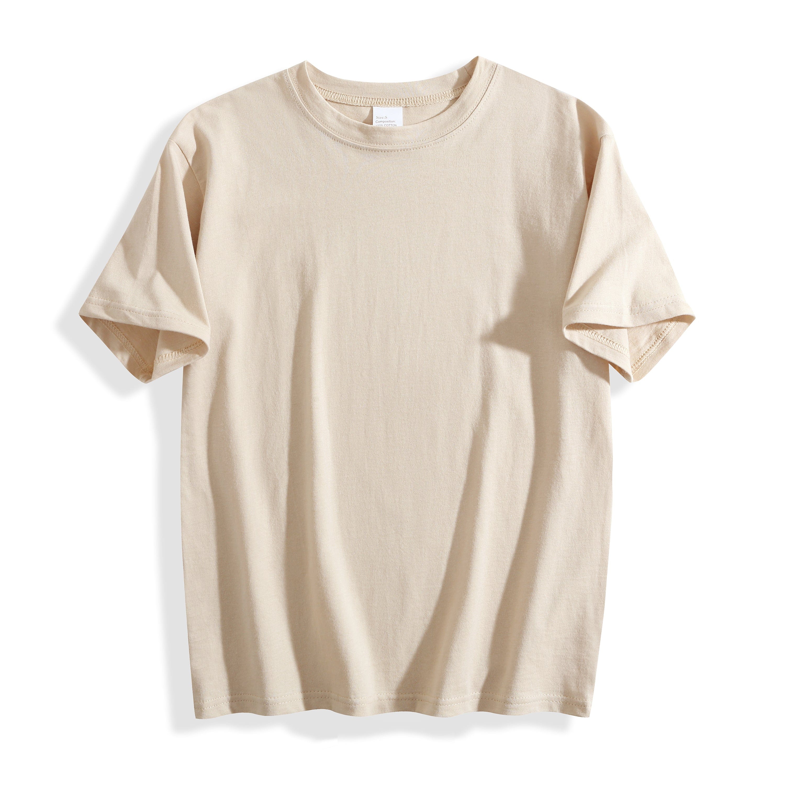 CusPrinting beige / XS Custom Kids Cotton T-Shirts - 180gsm Cotton T-Shirts for Teams, Events and Logo Printing