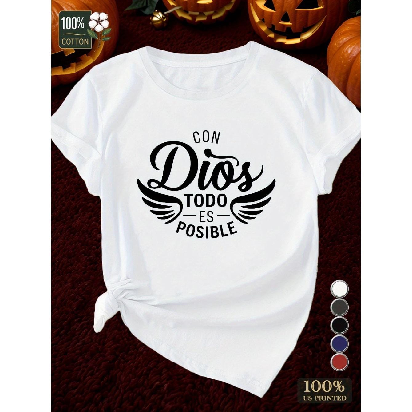 CusPrinting white / S god possible pure cotton women's Tshirt comfort fit