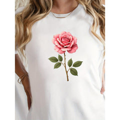 CusPrinting white / S Teediy A Rose Women'S Pure T-Shirt, Comfort Fit