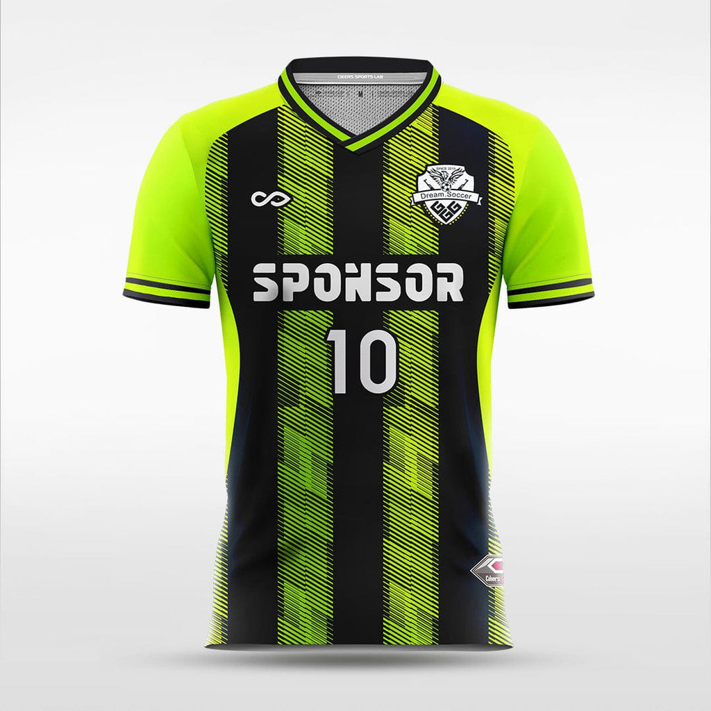 Black Stripe - Custom Kids Soccer Jerseys Design Neon Green-XTeamwear