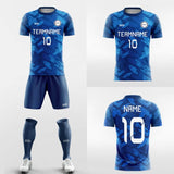 deep blue custom soccer jersey kit