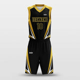 golden custom basketball jersey kit