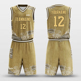 golden custom basketball jersey