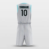 gray custom basketball jersey kit