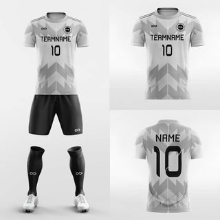 gray custom short soccer jersey kit