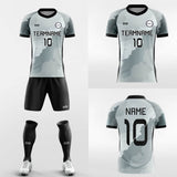 gray custom short soccer jersey kit