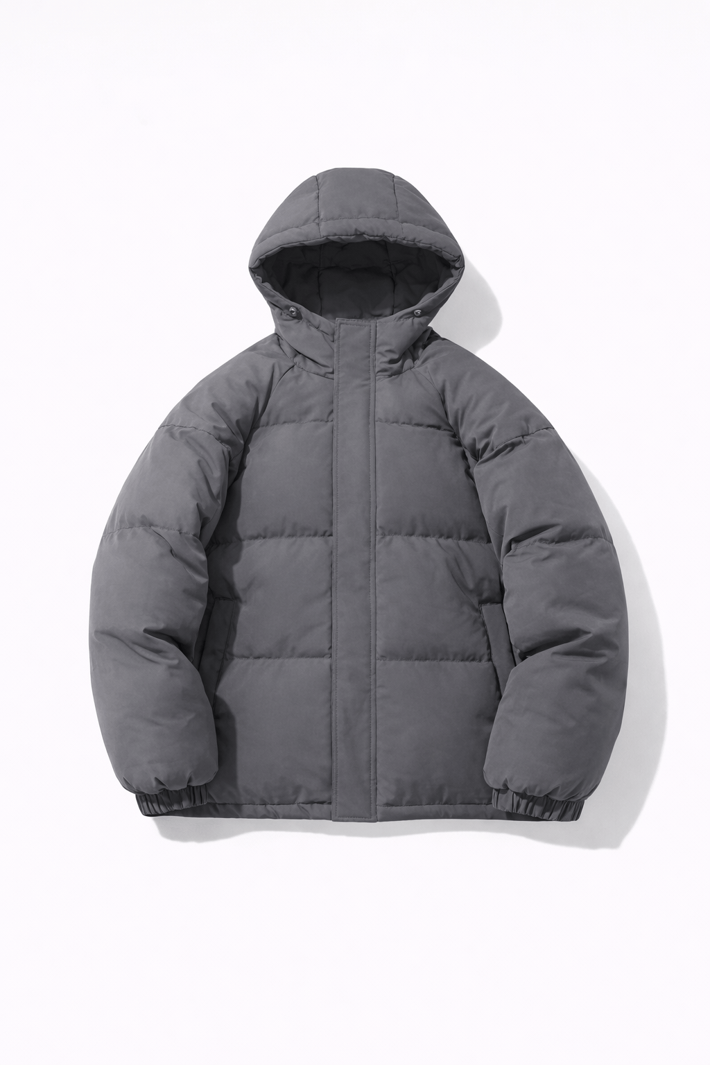 外采 外厂采购 Gray / M Unisex Winter Trendy Multi-Color Solid Color Hooded Cotton Jacket