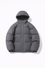 外采 外厂采购 Gray / M Unisex Winter Trendy Multi-Color Solid Color Hooded Cotton Jacket