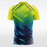 green and blue short sleeve soccer jersey