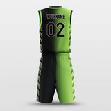 green custom basketball jersey set