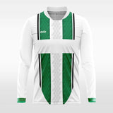 green customized men sublimated long sleeve soccer jersey