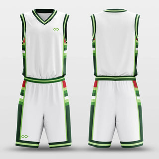 green white custom basketball jersey