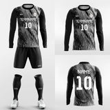grey long sleeve soccer jersey set