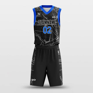 illegible black basketball jersey set