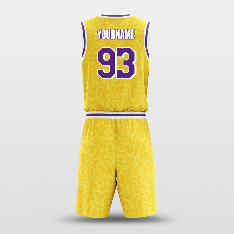 Rock - Custom Sublimated Basketball Jersey Set Yellow Stripe-XTeamwear